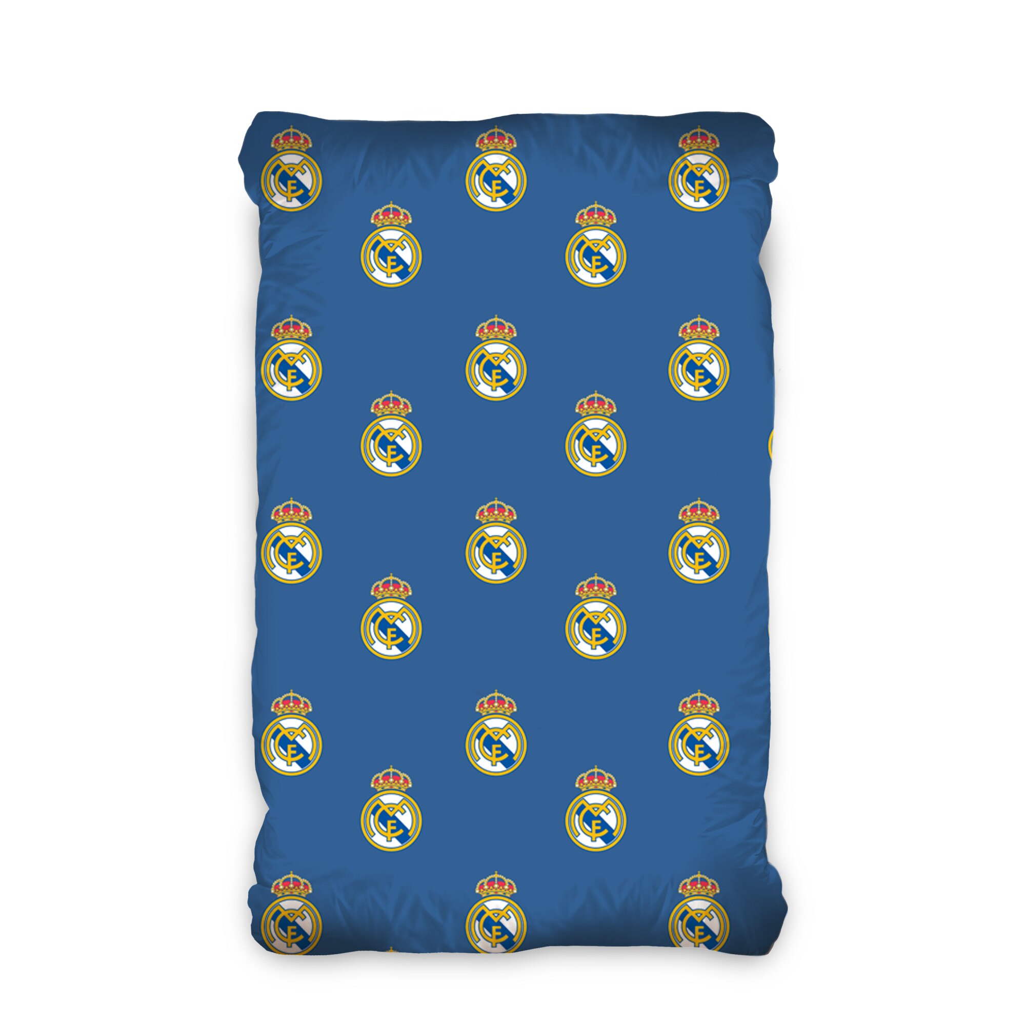 Cearceaf pat Real Madrid, 90x200cm, cu elastic, bumbac