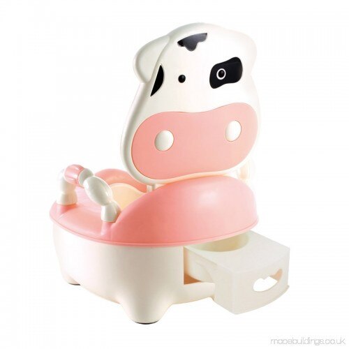 Olita educationala cu manere Little Mom Cow Potty Pink
