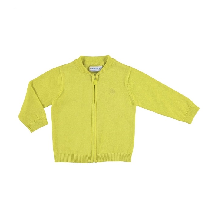 Jacheta stil cardigan Mayoral cu maneca lunga pentru bebe baiat, Galben lamaie