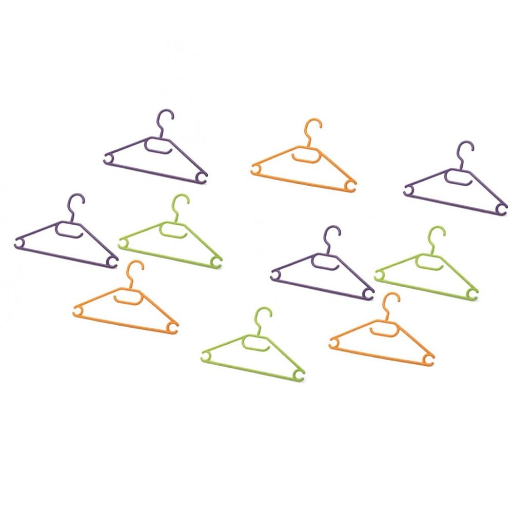 Set 10 umerase haine din plastic, Coronet, 42 cm, Multicolor