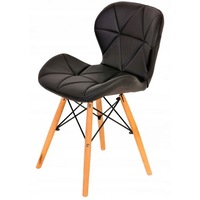 scaun modern zola din piele ecologica neagra picioare lemn pentru bucatarie sau sufragerie imagen 21_0_
0