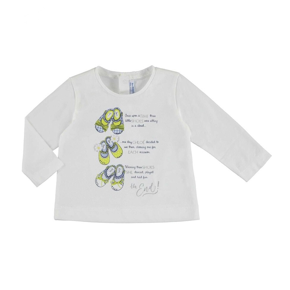 Bluza Mayoral cu desen pentru bebe fetita, Alb