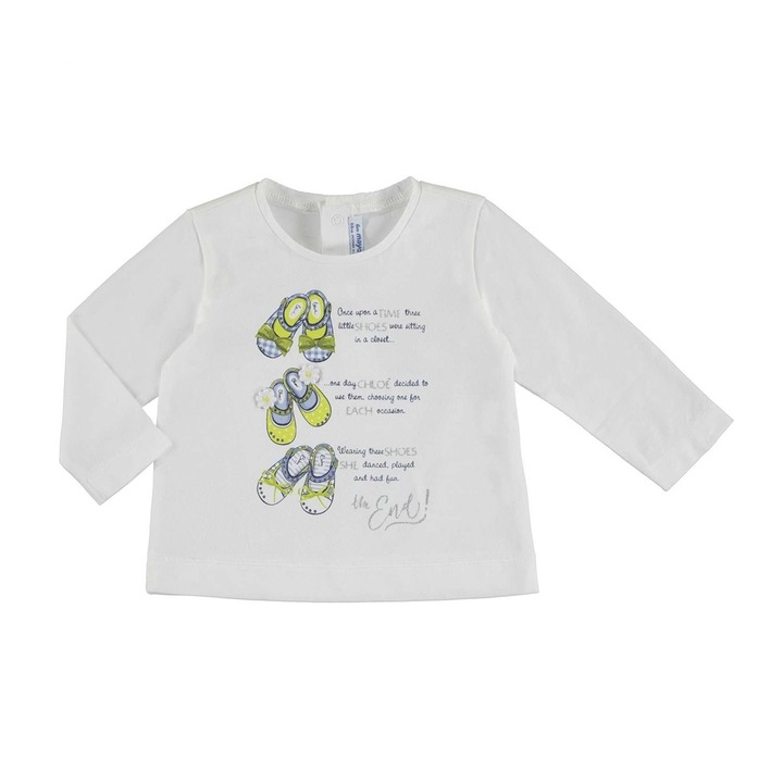 Bluza Mayoral cu desen pentru bebe fetita, Alb