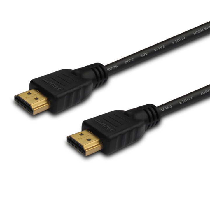 Кабел, Savio, CL-01, V1.4, HDMI, 1.5 m, Черен