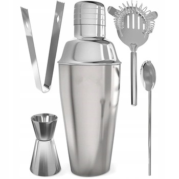 Kit pentru barmani, Whiskey Rocks, otel inoxidabil, agitator de 750 ml, 5 piese Kit pentru barmani, Whiskey Rocks, otel inoxidabil, agitator de 750 ml, 5 piese
