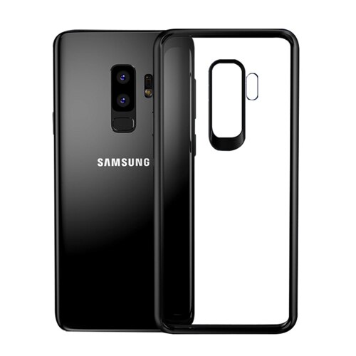 Husa iPaky Frame Silicon Transparent - Samsung Galaxy S9 Plus / Negru