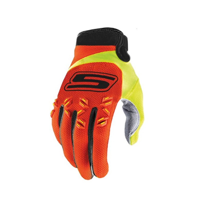 Manusi moto offroad SIFAM S-LINE - portocaliu / galben fluo - XXL