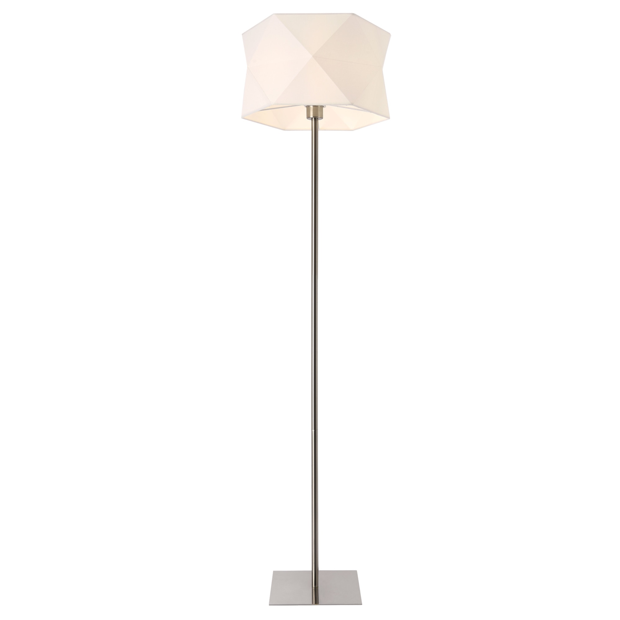 Lampa de podea Narwa, 152 cm, 1 x E27, max. 60W, metal/panza, crom/alb