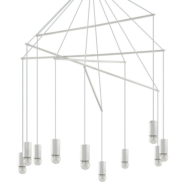 Lustra Pop SP10, metal,plastic ,alb