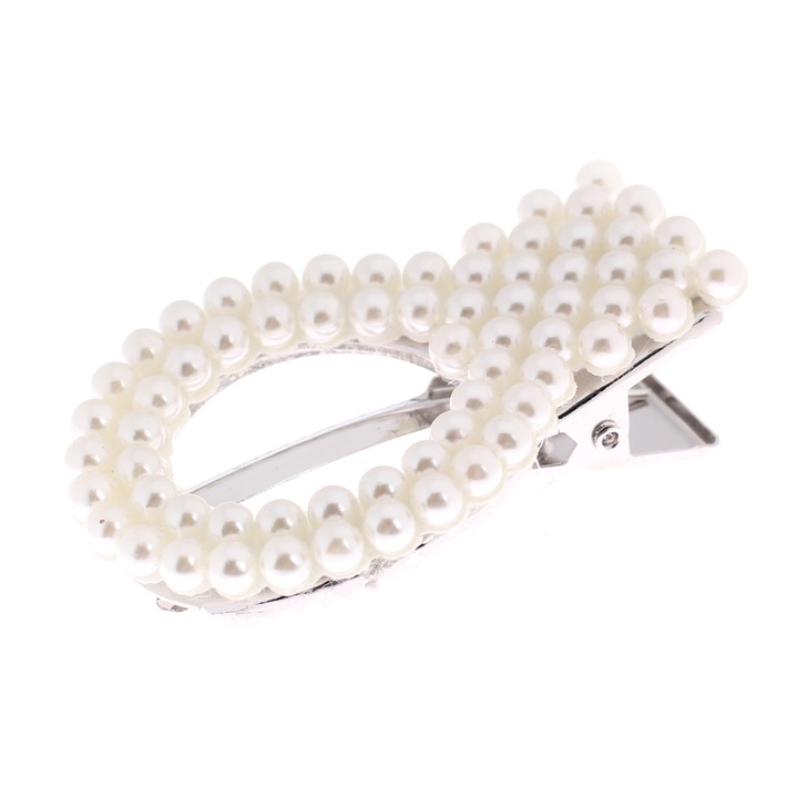 Шнола Trendy Bijoux Окръжност с перли, Антиалергична бижутерийна сплав, сребрист цвят и изкувствени перли