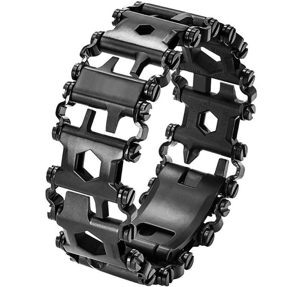 Curea iUni compatibila cu Apple Watch 1/2/3/4/5/6, 44mm, Multifunctionala 29 in 1, Otel Inoxidabil, Black