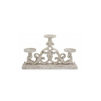 Sfesnic ceramic pentru 3 lumanari, alb antichizat, dimensiuni 23.5x40x9.5 cm Sfesnic ceramic pentru 3 lumanari, alb antichizat, dimensiuni 23.5x40x9.5 cm