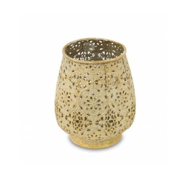 Suport de lumanare, metalic, auriu antic, dimensiune 14.5x13 cm