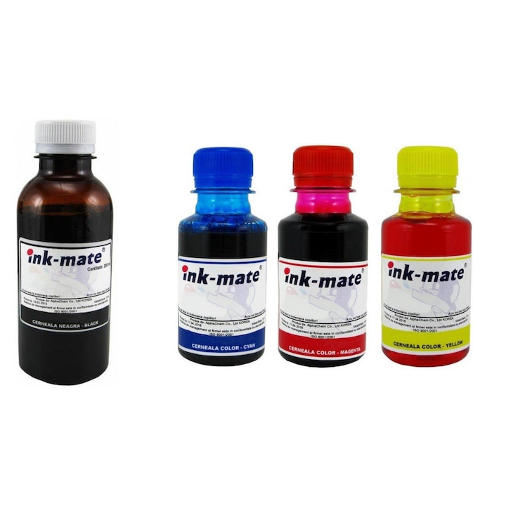 Pachet flacon refill cerneala Canon PG-545 negru 200ml CL-546 cyan,magenta,galben 100ml Ink-Mate