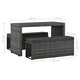 Set mobilier de exterior cu perne vidaXL, 3 piese, gri, poliratan, 25.45 kg