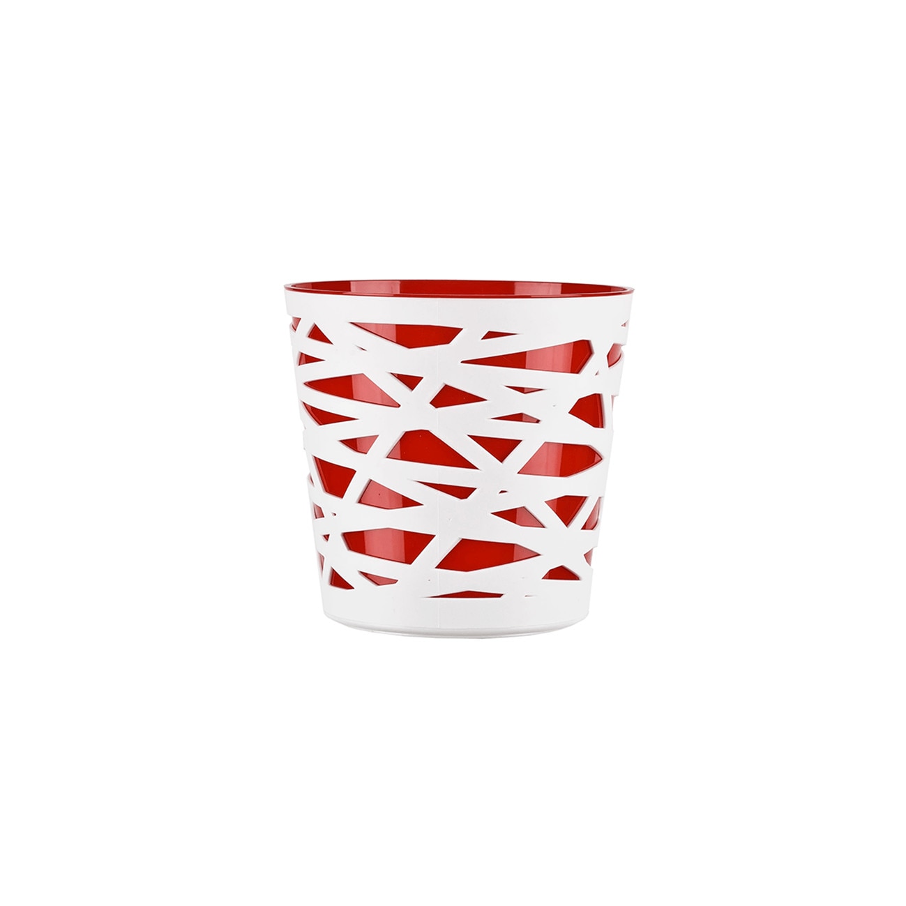 Ghiveci bicolor, Beti diametru 15 cm , rosu si alb