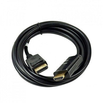 Cablu de date , Vakoss , DisplayPort tata -> HDMI tata TC/D256K , 2m , negru Cablu de date , Vakoss , DisplayPort tata -> HDMI tata TC/D256K , 2m , negru