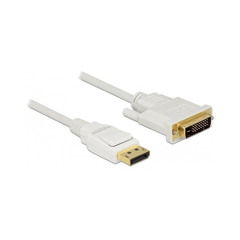 Cablu de conectare , Delock , Displayport 1.2 tata /DVI 24+1 tata pasiv , 1m , alb