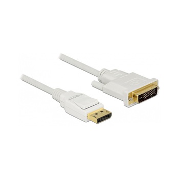 Cablu de conectare , Delock , Displayport 1.2 tata /DVI 24+1 tata pasiv , 1m , alb Cablu de conectare , Delock , Displayport 1.2 tata /DVI 24+1 tata pasiv , 1m , alb