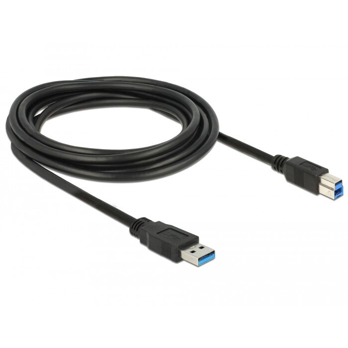 Cablu de date , Delock , USB 3.0 A tata > USB 3.0 B tata , 3m , negru