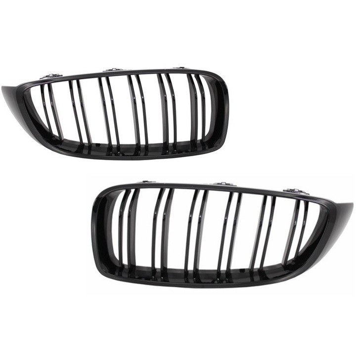 Középső rácsok vese rácsok BMW 4 Series F32 2013-up Double Stripe M Design Zongora fekete