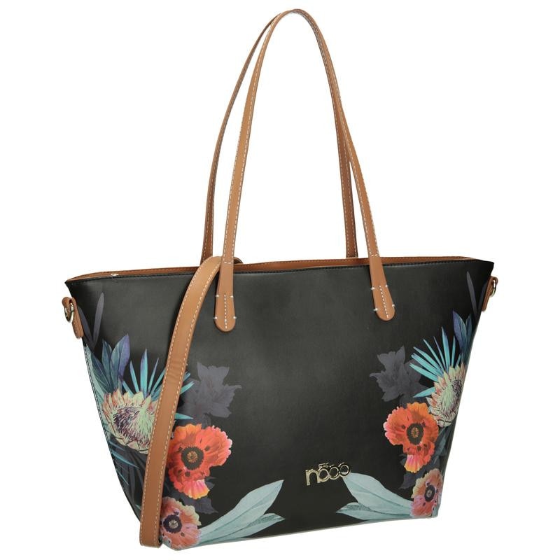 Geanta de umar neagra cu motiv floral