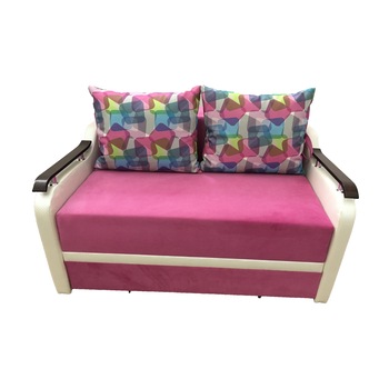 Canapea extensibila Maria, MobAmbient, Roz, 2 locuri, material textil, extensie din plasa de arcuri tip relaxa, 1 lada de depozitare, 2 perne incluse, 150 x 190 cm Canapea extensibila Maria, MobAmbient, Roz, 2 locuri, material textil, extensie din plasa de arcuri tip relaxa, 1 lada de depozitare, 2 perne incluse, 150 x 190 cm