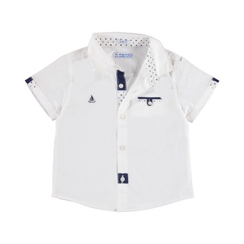 Camasa Mayoral cu maneca scurta pentru bebe baiat, Alb Camasa Mayoral cu maneca scurta pentru bebe baiat, Alb
