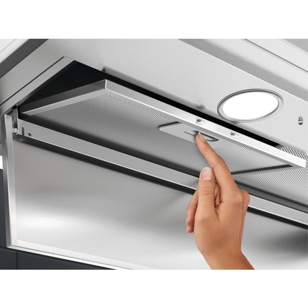 Hota incorporabila Electrolux LFG719X, Putere de absorbtie 700 mc/h, Conectivitate plita, Iluminare LED, Clasa A, 80 cm, Inox