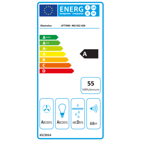Hota incorporabila decorativa Electrolux LFT769X, Putere de absorbtie 700 mc/h, 1 motor, 90 cm, Conectivitate plita, Inox
