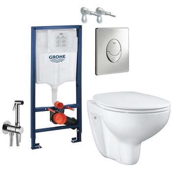 ALL IN ONE Incastrat - Grohe + Grohe Bau Ceramic Rimless + Paffoni - Cu dus Igienic - Gata de montaj - Vas wc Suspendat Grohe Bau Ceramic Rimless + Capac softclose + Rezervor Grohe ALL IN ONE Incastrat - Grohe + Grohe Bau Ceramic Rimless + Paffoni - Cu dus Igienic - Gata de montaj - Vas wc Suspendat Grohe Bau Ceramic Rimless + Capac softclose + Rezervor Grohe