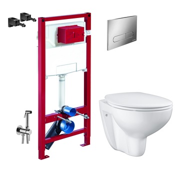 ALL IN ONE Incastrat - Schell + Grohe Bau Ceramic Rimless + Paffoni - Cu dus Igienic - Gata de montaj - Vas wc Suspendat Grohe Bau Ceramic Rimless + Capac softclose + Rezervor Schell ALL IN ONE Incastrat - Schell + Grohe Bau Ceramic Rimless + Paffoni - Cu dus Igienic - Gata de montaj - Vas wc Suspendat Grohe Bau Ceramic Rimless + Capac softclose + Rezervor Schell