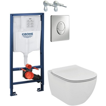 ALL IN ONE Incastrat - Grohe + Ideal Standard Tesi Rimless - Gata de montaj - Vas wc Suspendat Ideal Standard Tesi Rimless + Capac softclose + Rezervor Grohe + Suport hartie ROMTATAY ALL IN ONE Incastrat - Grohe + Ideal Standard Tesi Rimless - Gata de montaj - Vas wc Suspendat Ideal Standard Tesi Rimless + Capac softclose + Rezervor Grohe + Suport hartie ROMTATAY
