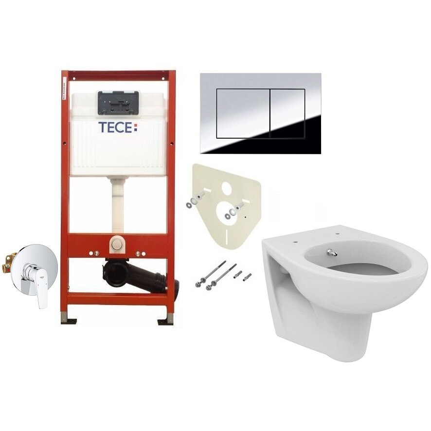 ALL IN ONE Incastrat - TECE + Grohe + Ideal Standard Eurovit - Cu functie bideu - Gata de montaj - Vas wc Suspendat Ideal Standard Eurovit cu functie de bideu + Capac softclose + Rezervor TECE + Baterie incastrata Grohe