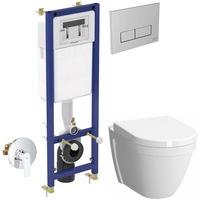 all in one incastrat - ideal standard  grohe  vas wc suspendat vitra s50 rimex - cu functie de bideu - gata de montaj - vas wc suspendat vitra s50 rimex cu functie de bideu  capac softclose  rezervor ideal standard  baterie incastrata grohe imagen 53_0_
0
