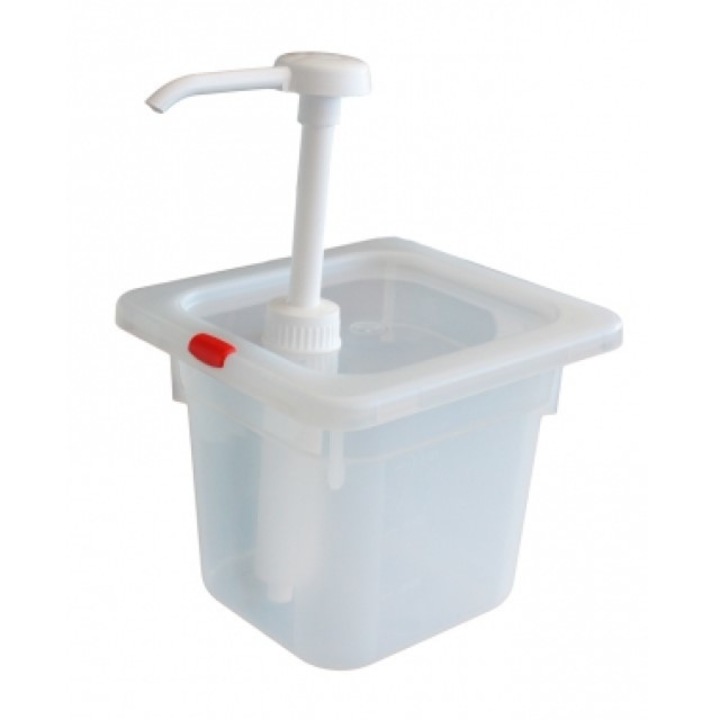 Dispenser RAKI din polipropilena cu capac si pompa pentru sosuri