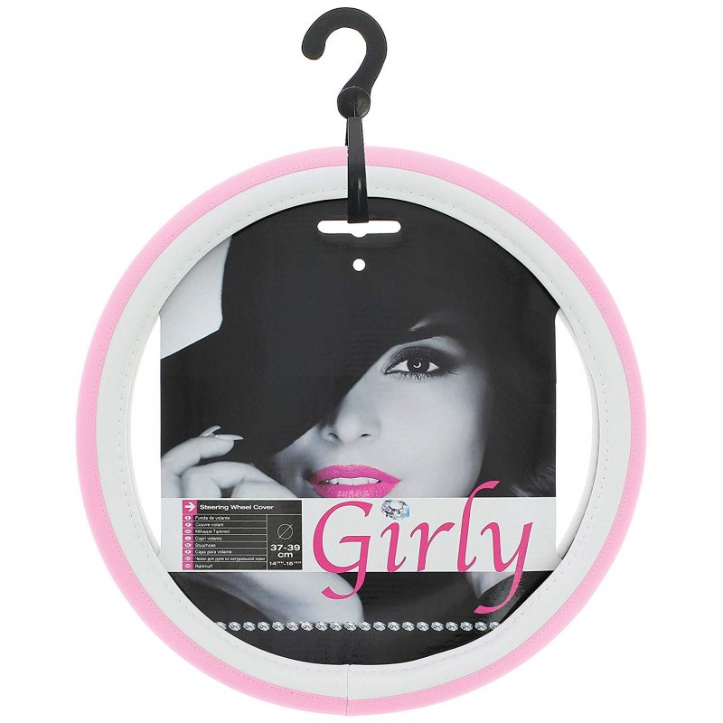 Husa Volan roz cu alb din piele 37-39cm