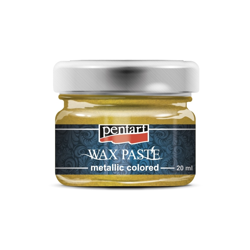 Pasta cerata in culori metalice Pentart - galben metalizat, 20 ml