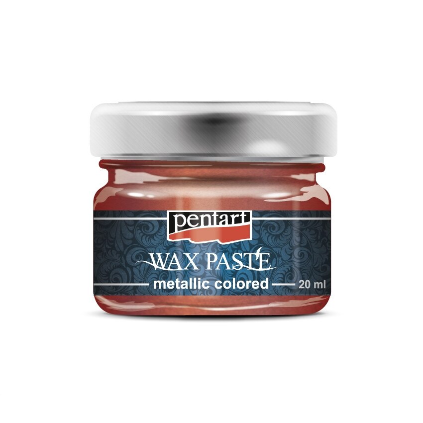 Pasta cerata in culori metalice Pentart - rosu metalizat, 20 ml