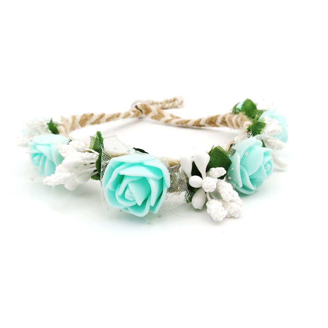 Bentita cu flori 3D, albastre