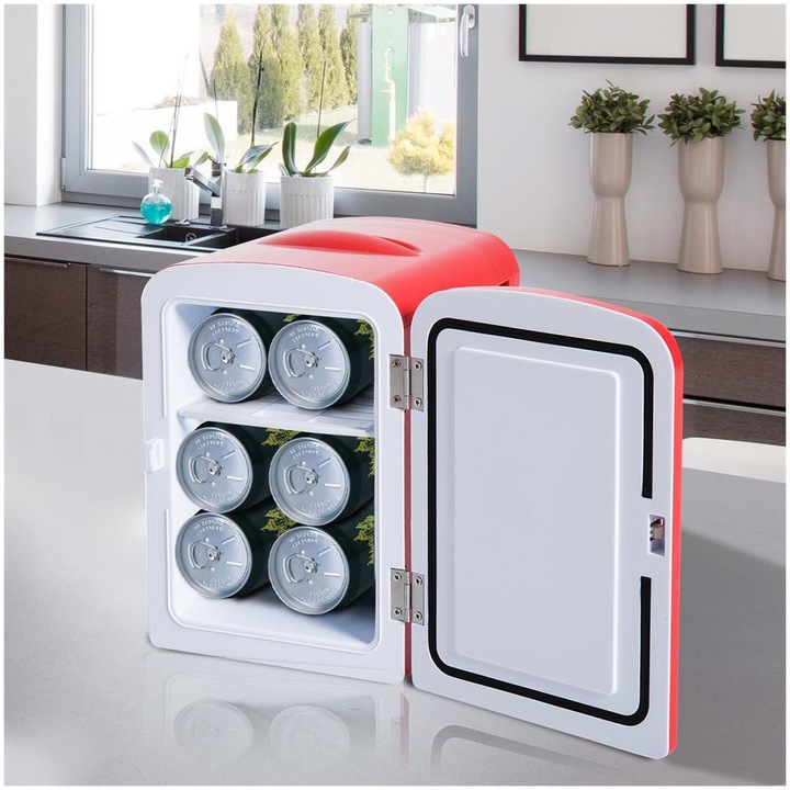 Mini frigider, Homcom, 4 l, 28*20*30 cm, Rosu