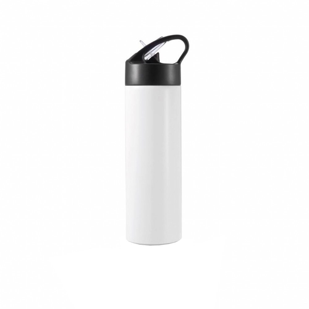 Sticla sport 500 ml, XD by AleXer, ST, otel inoxidabil, pp, alb, breloc inclus din piele ecologica si metal