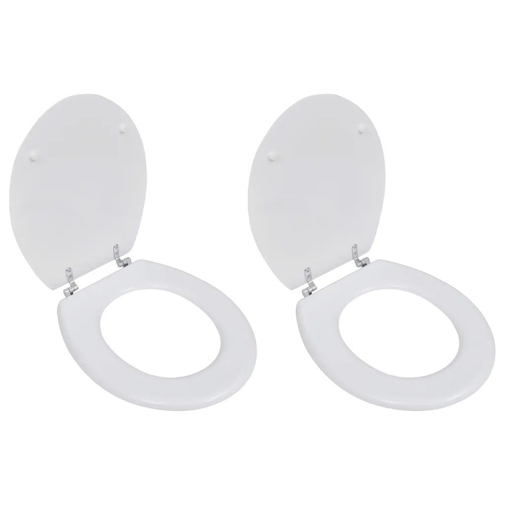 Set capace WC cu inchidere silentioasa, TOT, 2 bucati, alb