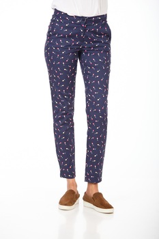 Pantaloni de dama BE YOU, print, Albastru marin Pantaloni de dama BE YOU, print, Albastru marin