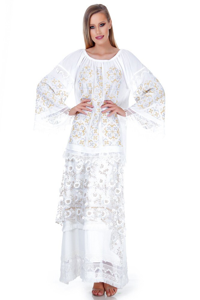 Bluza vascoza alba Liza Panait RM-17E