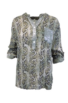 Bluza dama UNIVERS FASHION, verde cu imprimeu piele de sarpe, L-XL Bluza dama UNIVERS FASHION, verde cu imprimeu piele de sarpe, L-XL