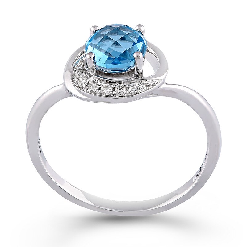Inel Deruvo Aur 18k Diamante, Topaz Albastru, 54 R28707-W