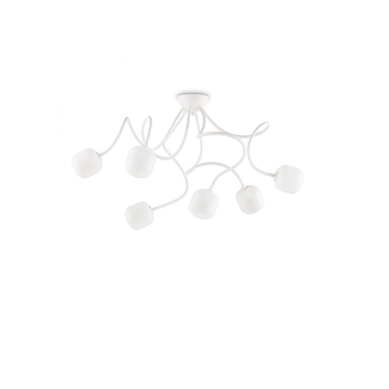 Plafoniera Octopus PL6, metal,plastic alb