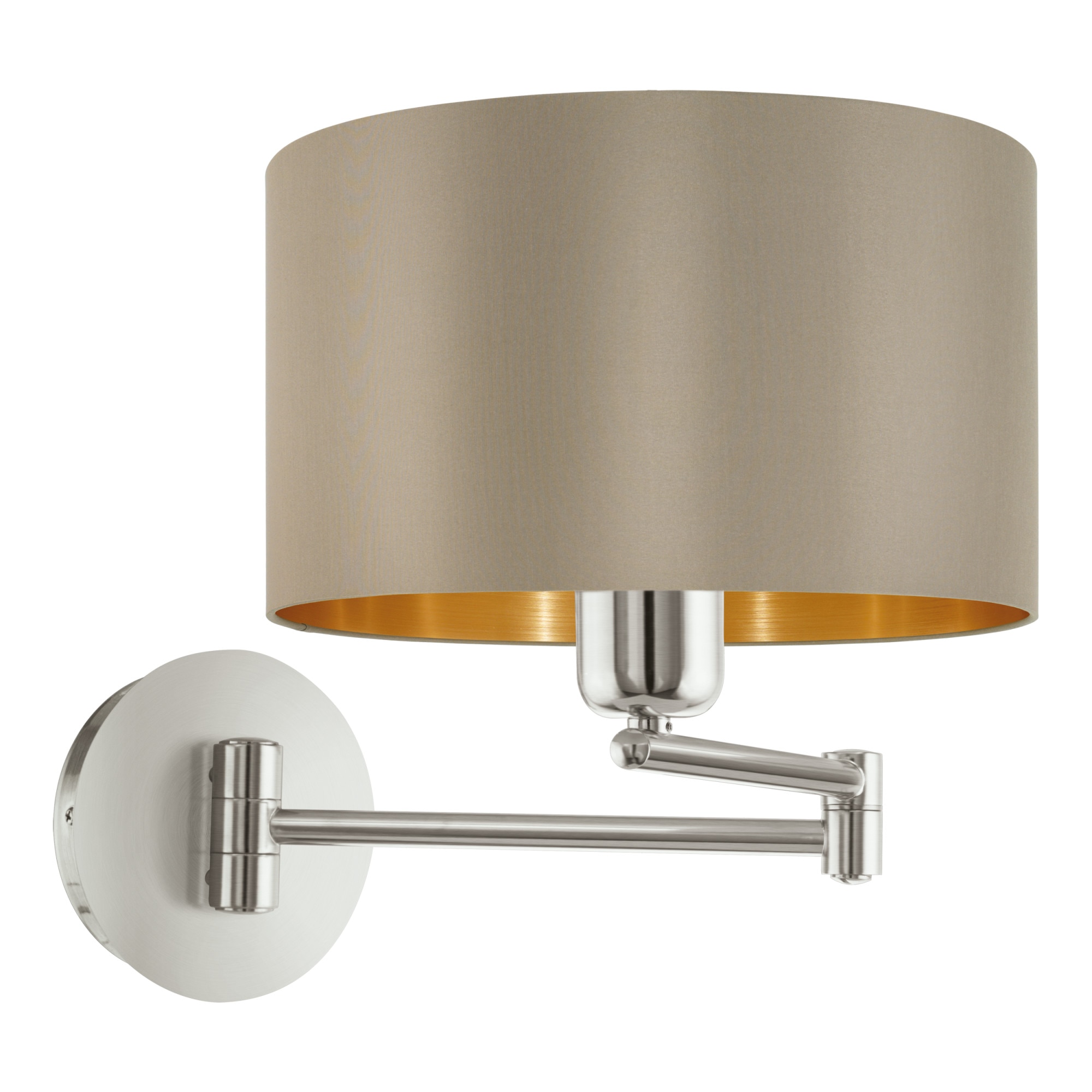 Aplica textila, Maserlo, 95055, E27, Taupe-Auriu, 60W