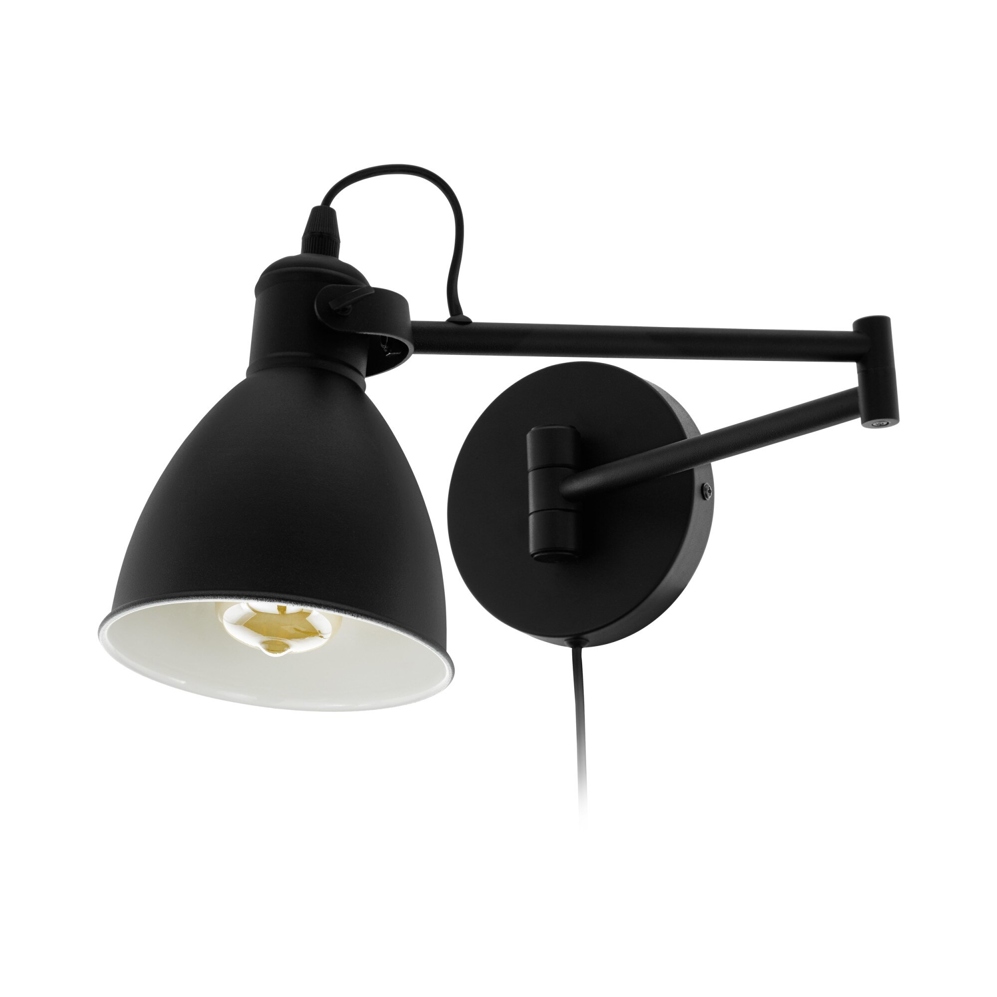 Aplica SAN PERI E27-LED-A60, 97886, Metal, Negru, 10W